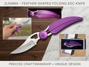 Feather Folding Knife 3.5" Stainless Steel Extended Blade Hot Pink Handle